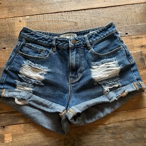 Bullhead high rise denim shorts